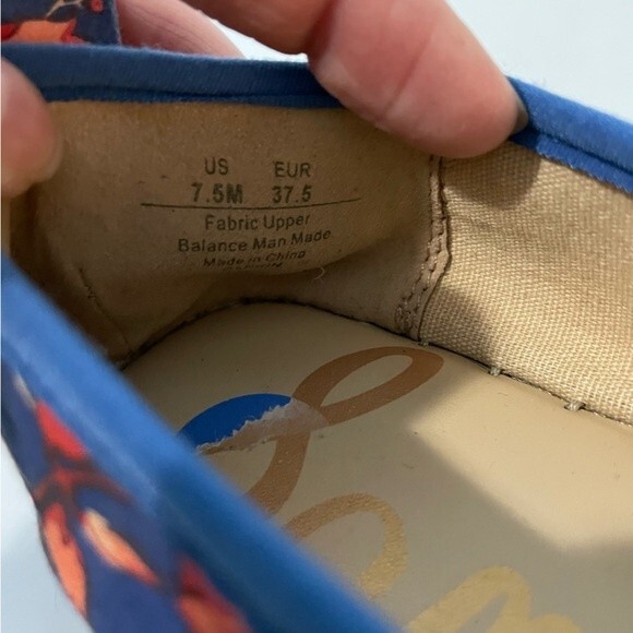 Sam Edelman‎ Carrin Blue Floral Slip-On Espadrilles Size 7.5 - Picture 8 of 12